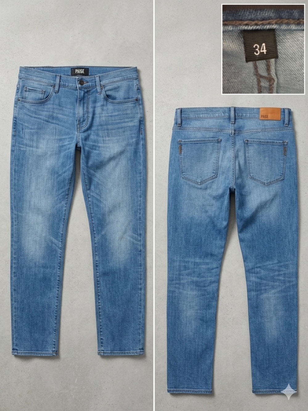 PAIGE Federal Slim Straight Leg Jeans Men's 34 Burnett Blue EUC